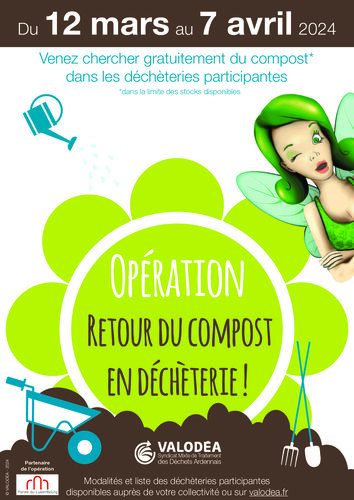 Affiche retour du compost en déchèteries printemps 2024