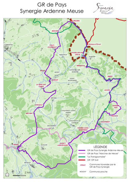 Carte : Sentier de Grande Randonnée - Synergie Ardenne-Meuse