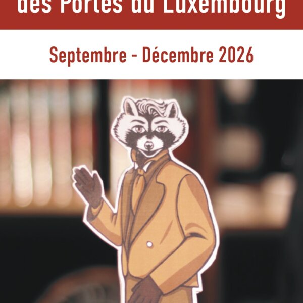 couverture du guide des manifestations septembre-décembre 2026. marionnette du spectacle sur jules verne. Phileas Fog est représenté sous les traits d'un blaireau.